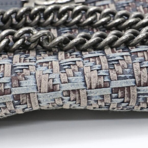 Chanel Medium Woven Boy Flap Bag Blue Dark Calf Leather Crossbody - Picture 2 of 14